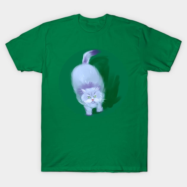 Fat Disgruntled Cat T-Shirt by Demonic cute cat